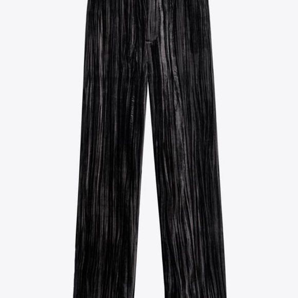 Zara Gray Velvet Pants - Picture 5 of 7